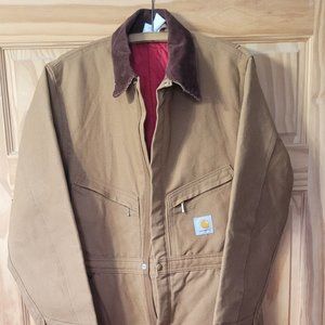 Men's Carhartt Coveralls Size 40 Regular Lined X01-brn